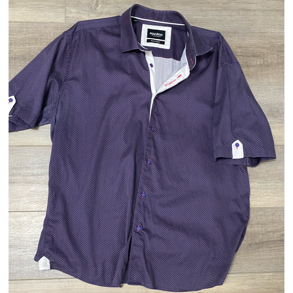 Men’s Maceoo short sleeve designer Maceoo button down shirt. XXL